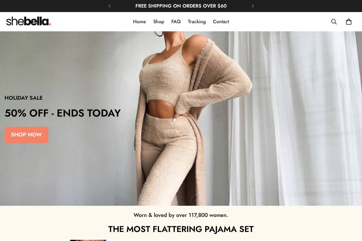 shebella.co homepage screenshot