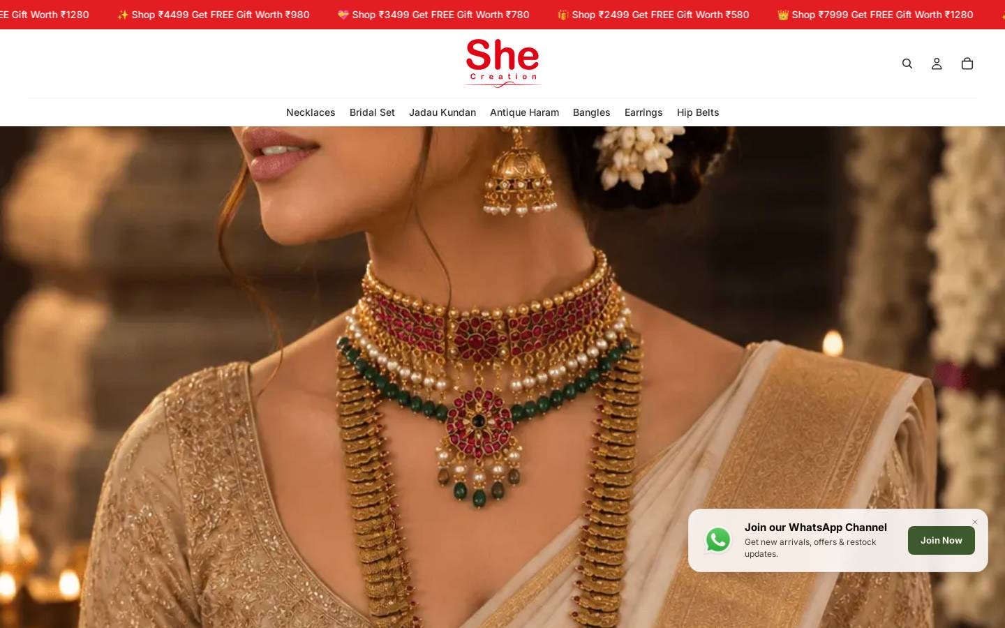 shecreation.in homepage screenshot