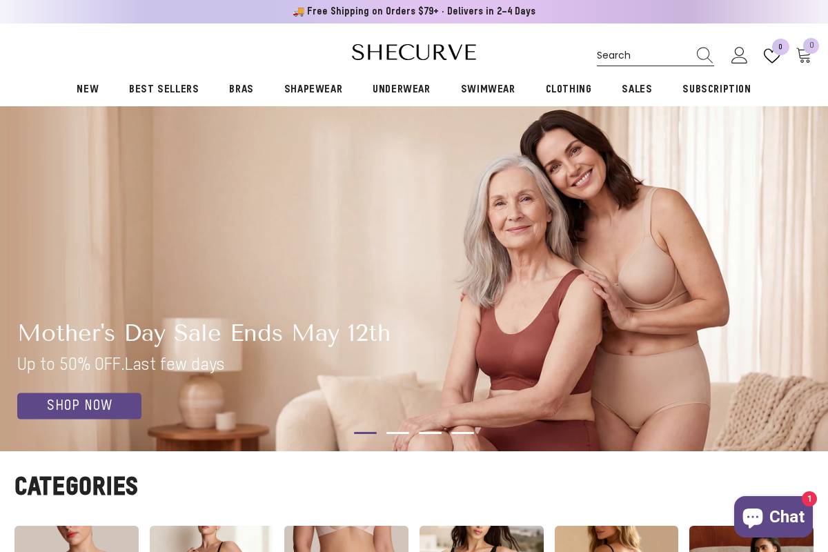 SheCurve homepage screenshot