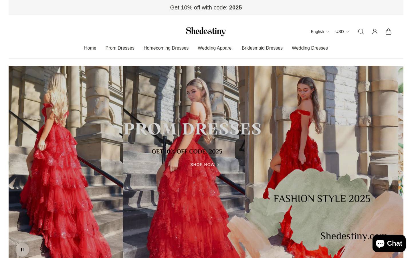 Shedestiny homepage screenshot
