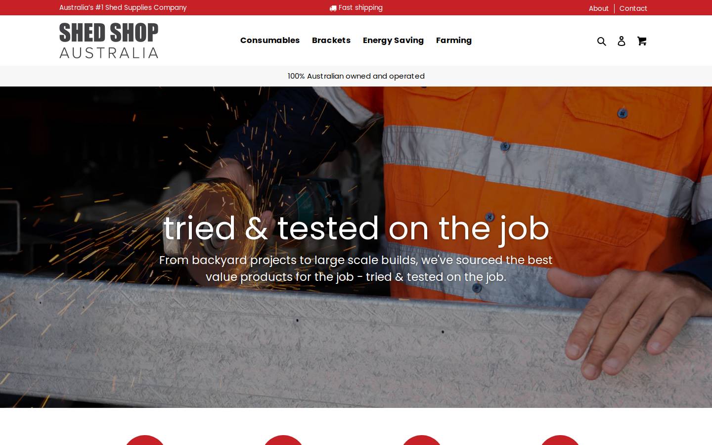 shedshop.com.au homepage screenshot