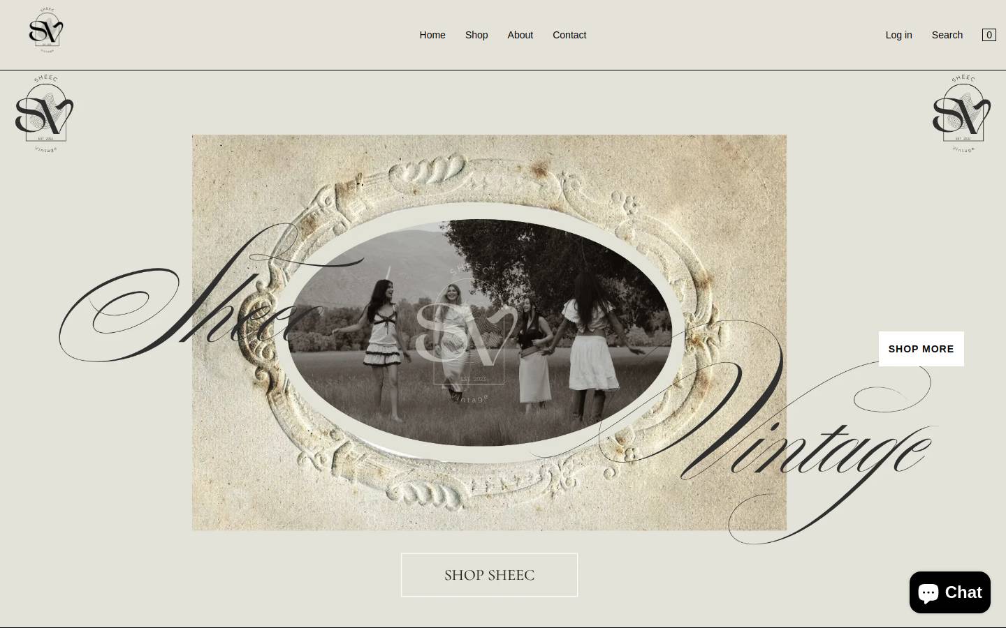 sheecvintage.com homepage screenshot