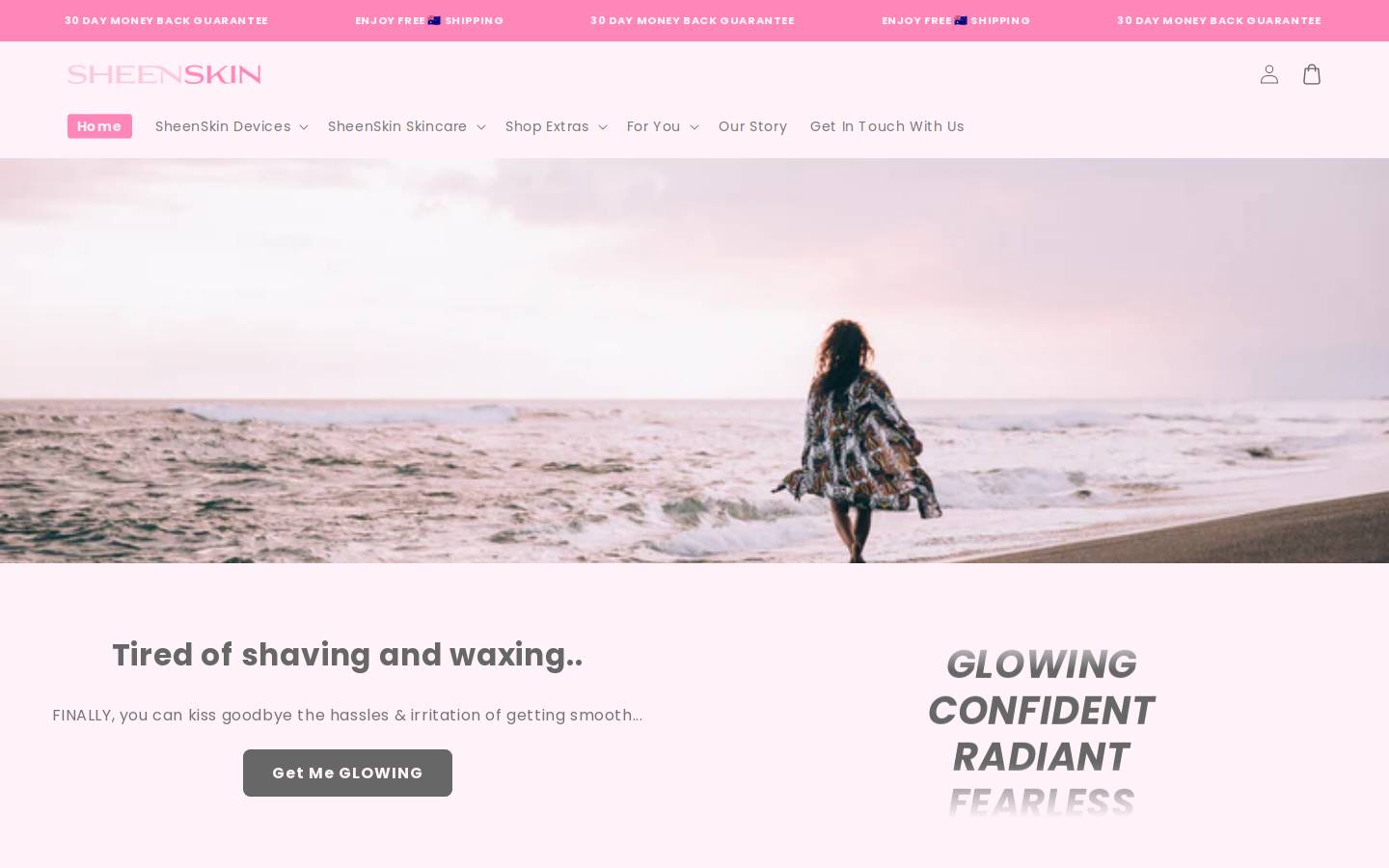 sheenskin.com.au homepage screenshot