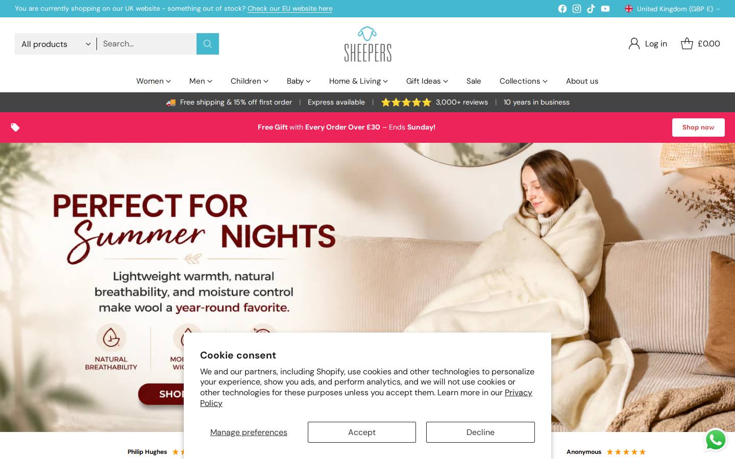 Sheepers homepage screenshot
