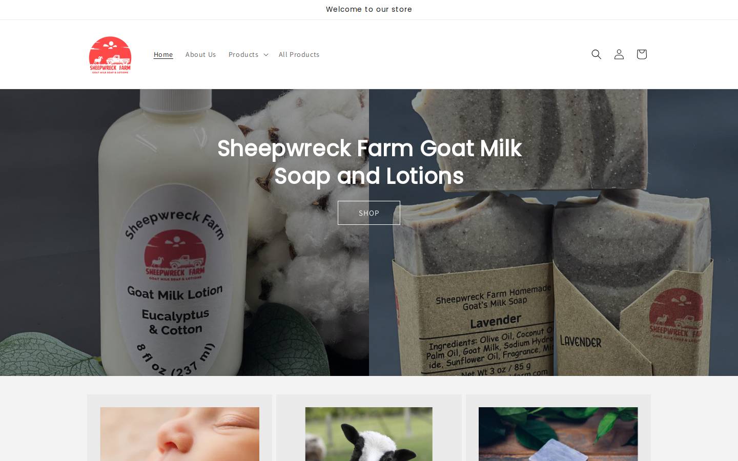 sheepwreckfarm.com homepage screenshot