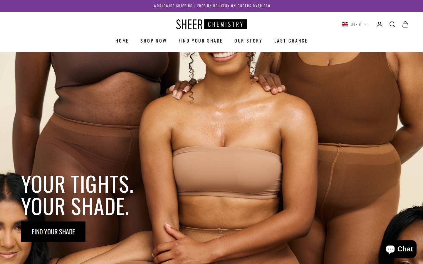 sheerchemistry.co.uk homepage screenshot