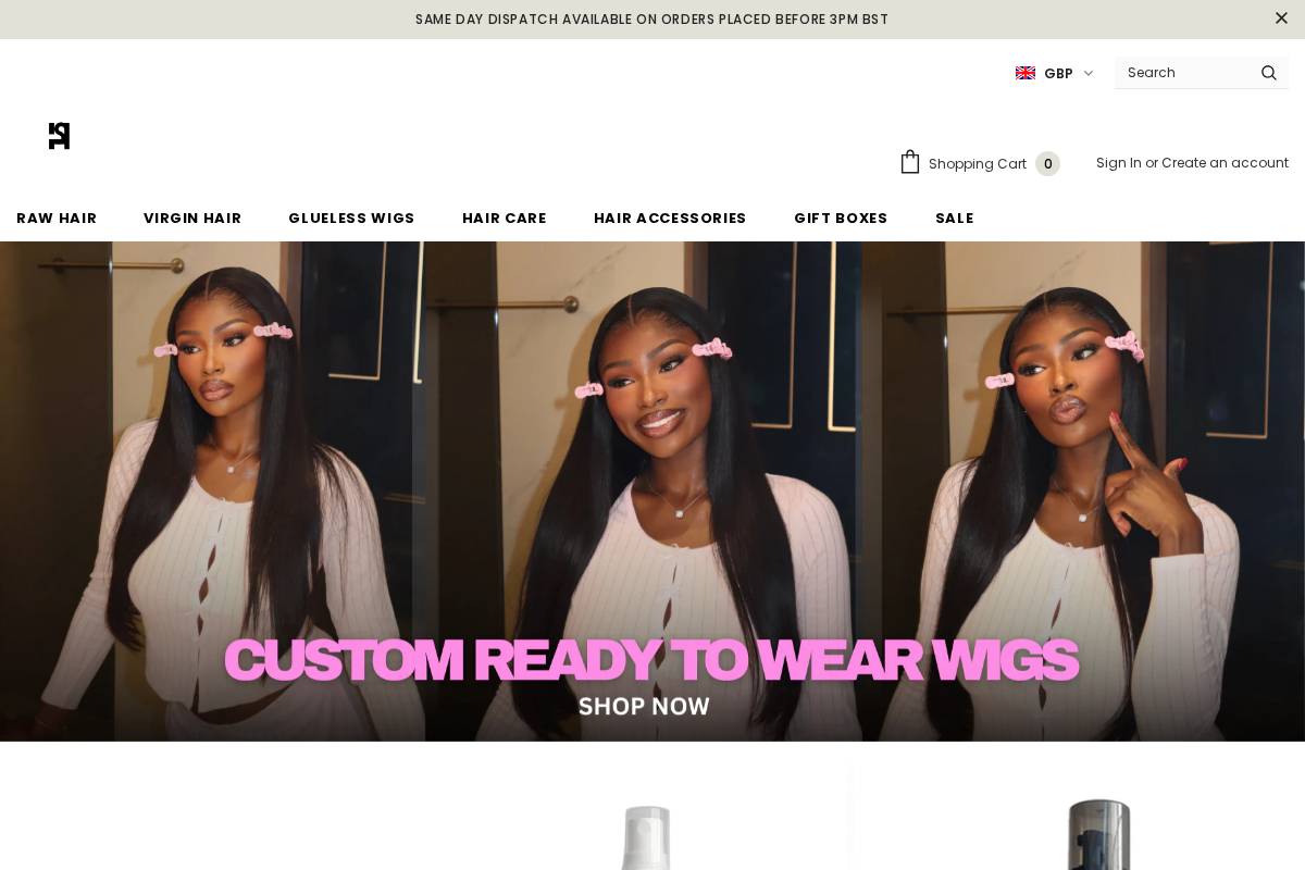 sheerhair.co.uk homepage screenshot