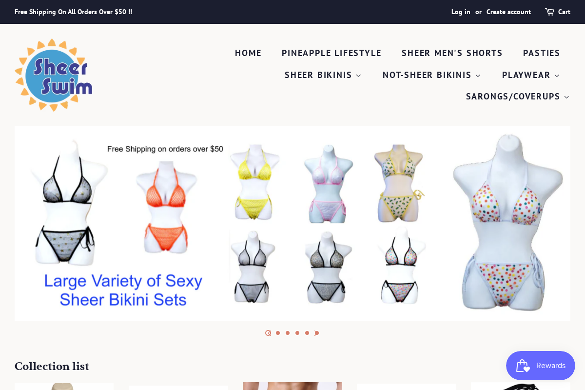 sheerswim.com homepage screenshot