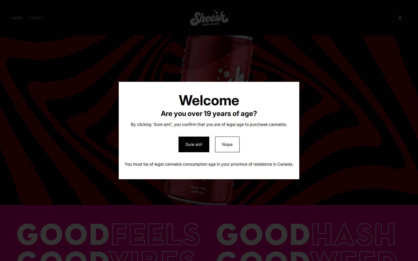 sheeshsodas.com homepage screenshot
