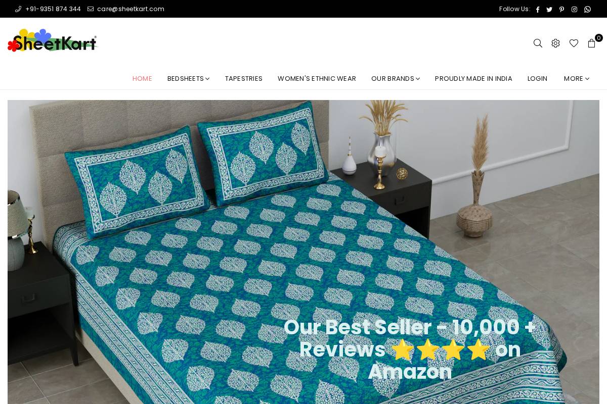 sheetkart.com homepage screenshot