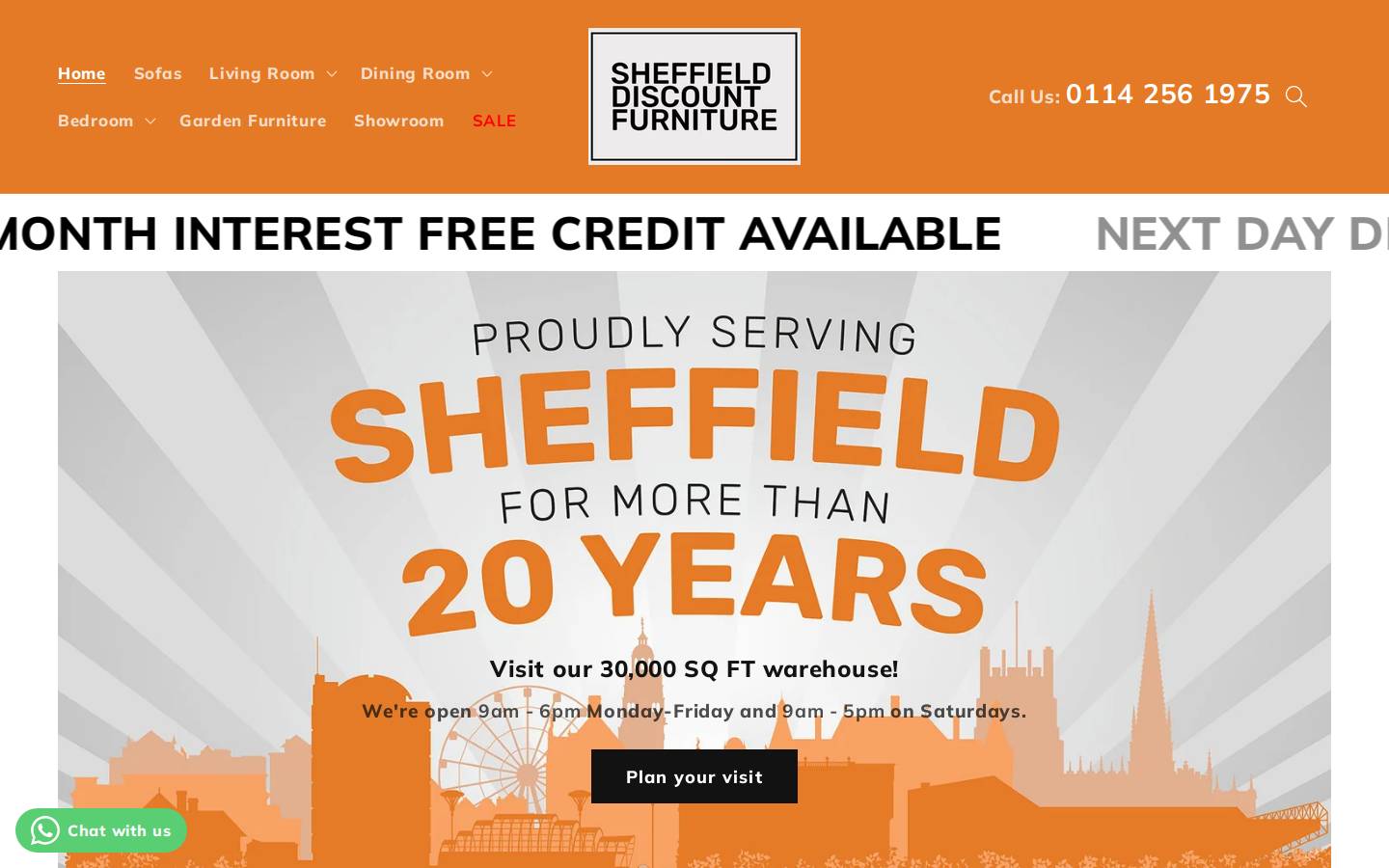 sheffielddiscountfurniture.co.uk homepage screenshot