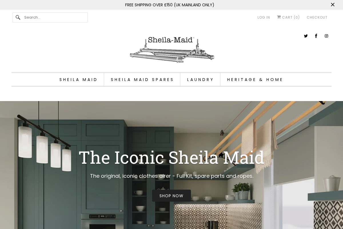 Sheilamaid homepage screenshot