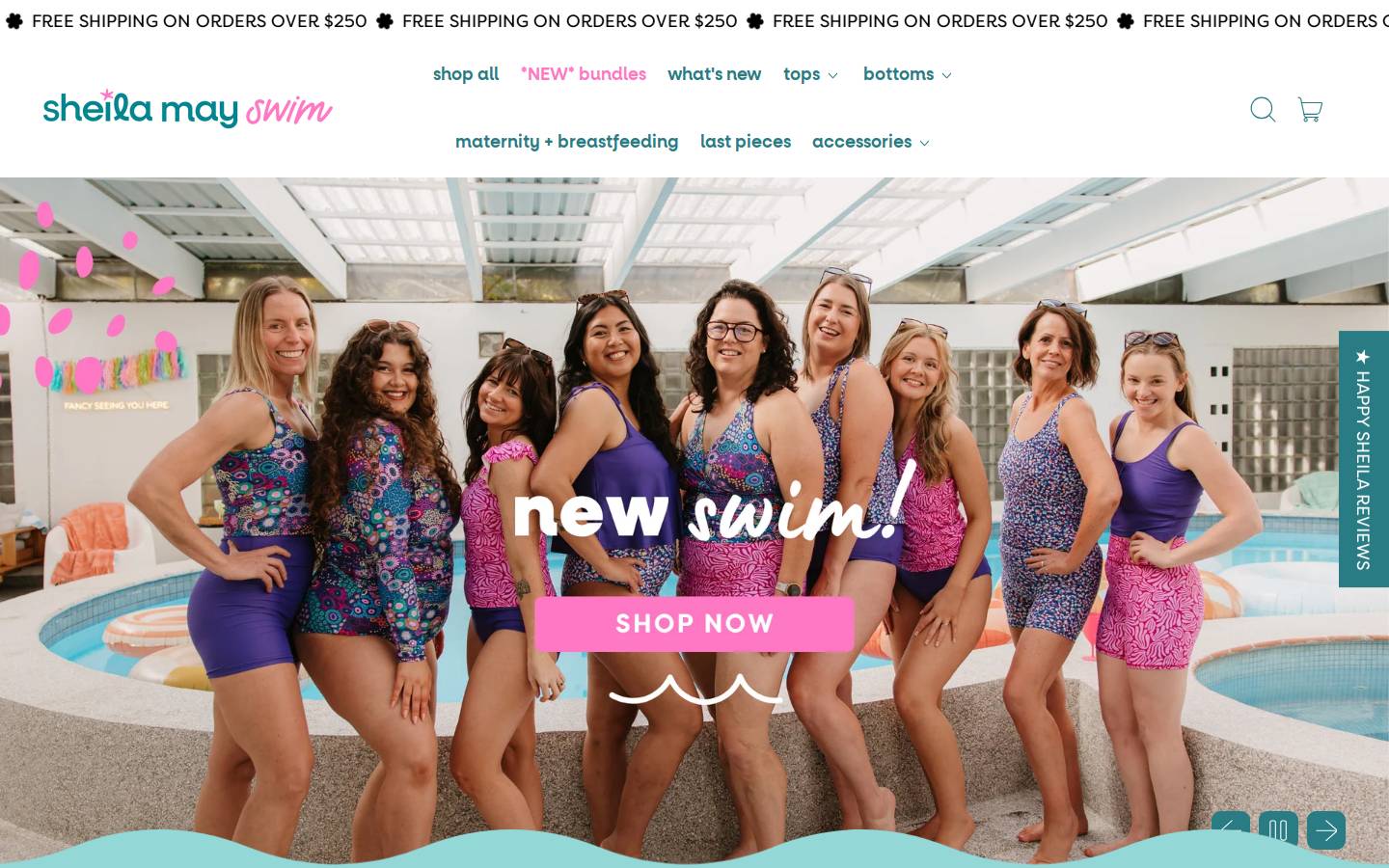 Sheila May Swim homepage screenshot