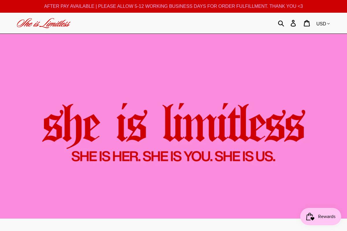 sheislimitless.co homepage screenshot