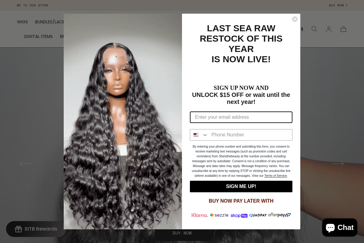 sheisthebeautyusa homepage screenshot