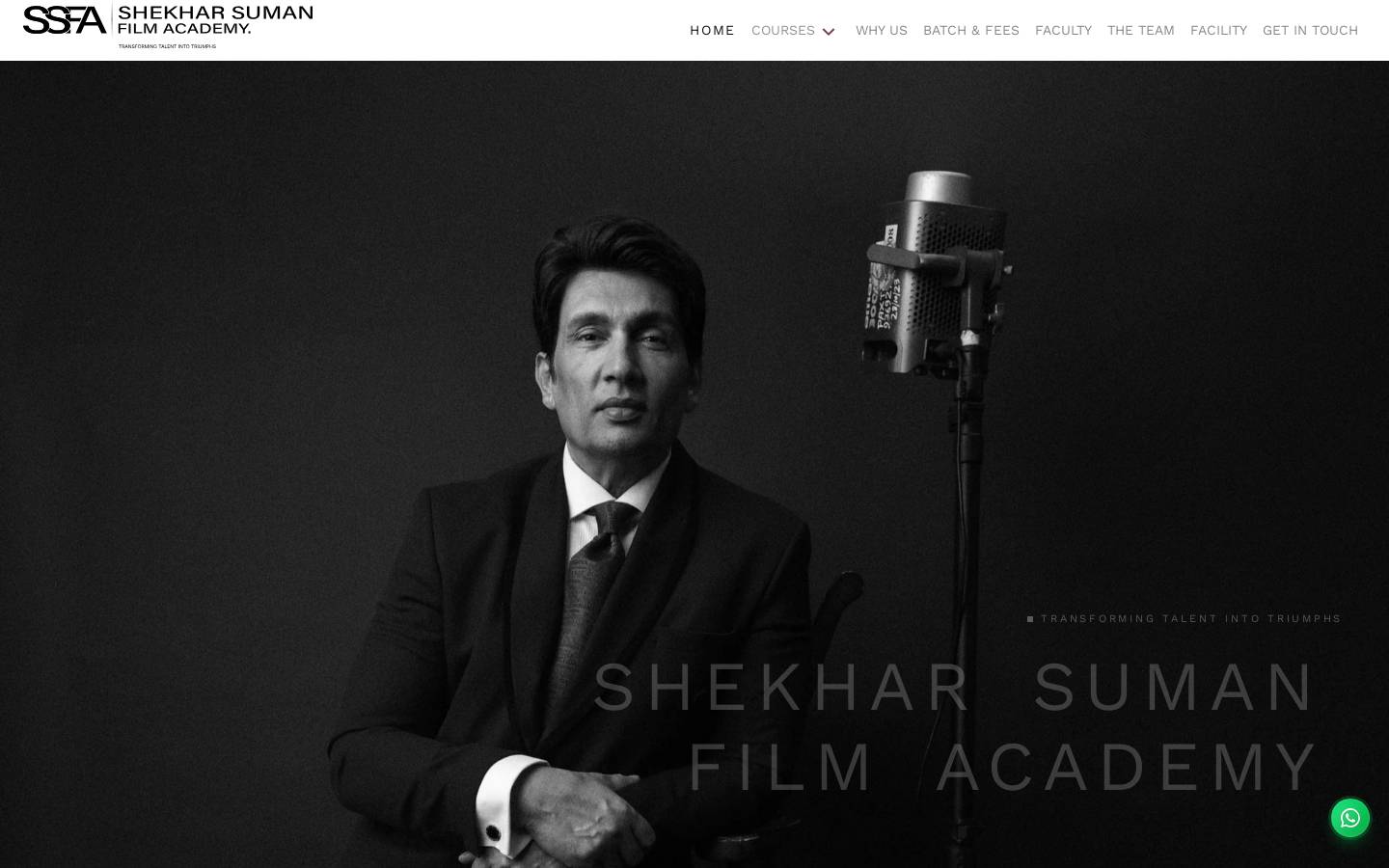 shekharsumanfilmacademy.com homepage screenshot