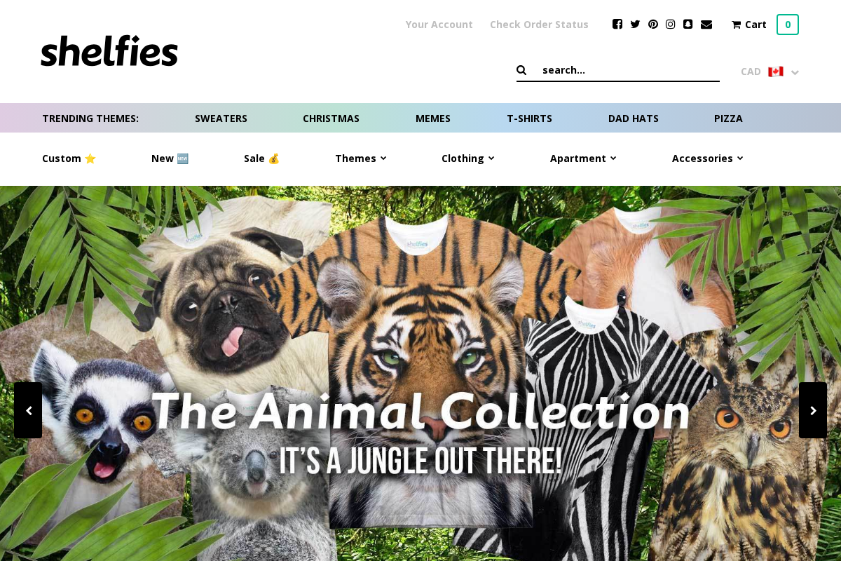 Shelfies homepage screenshot