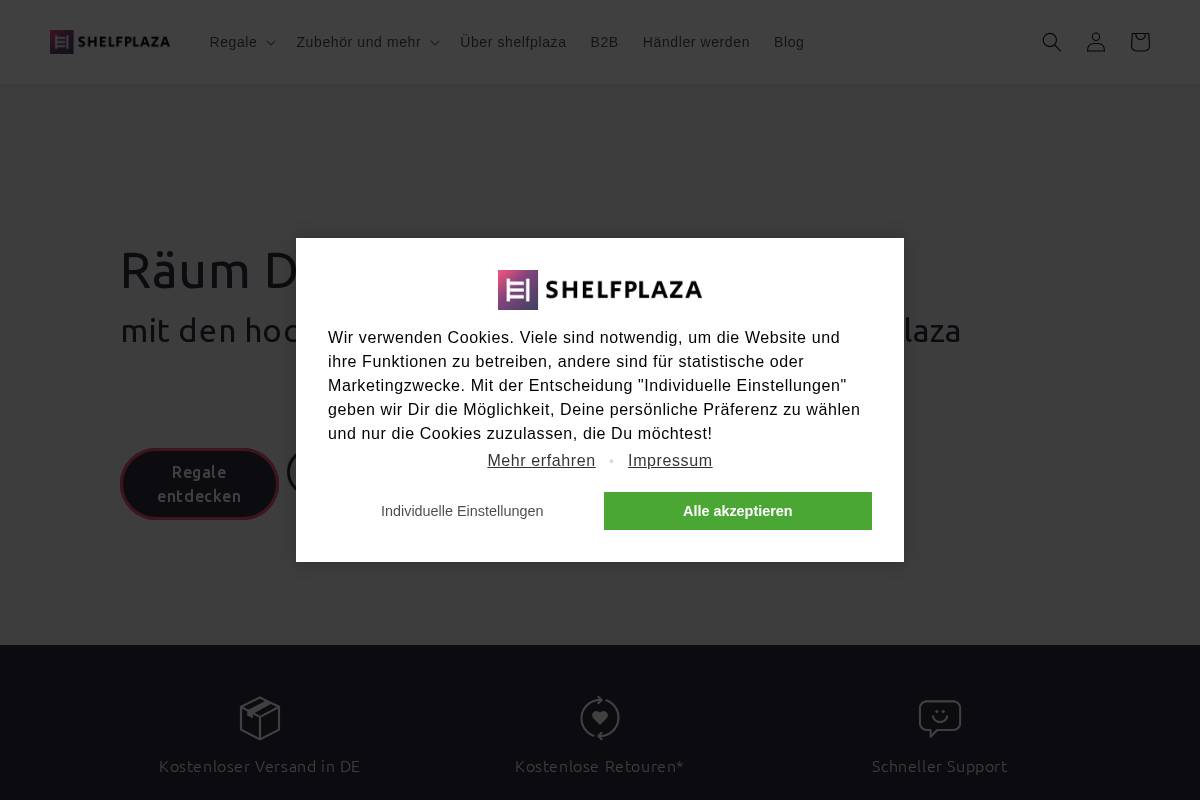 shelfplaza.com homepage screenshot