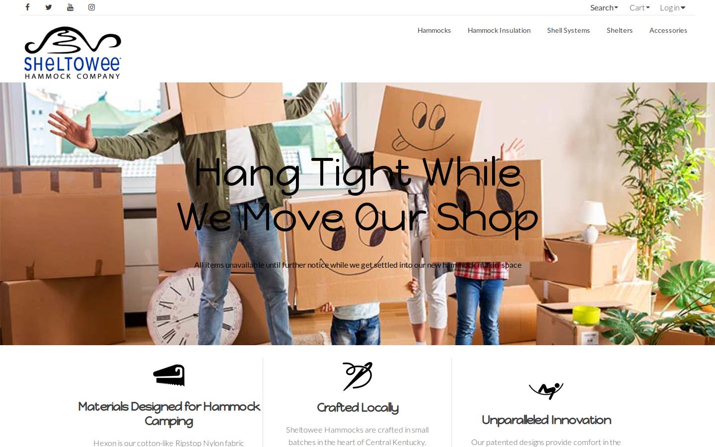 shelhammocks.com homepage screenshot
