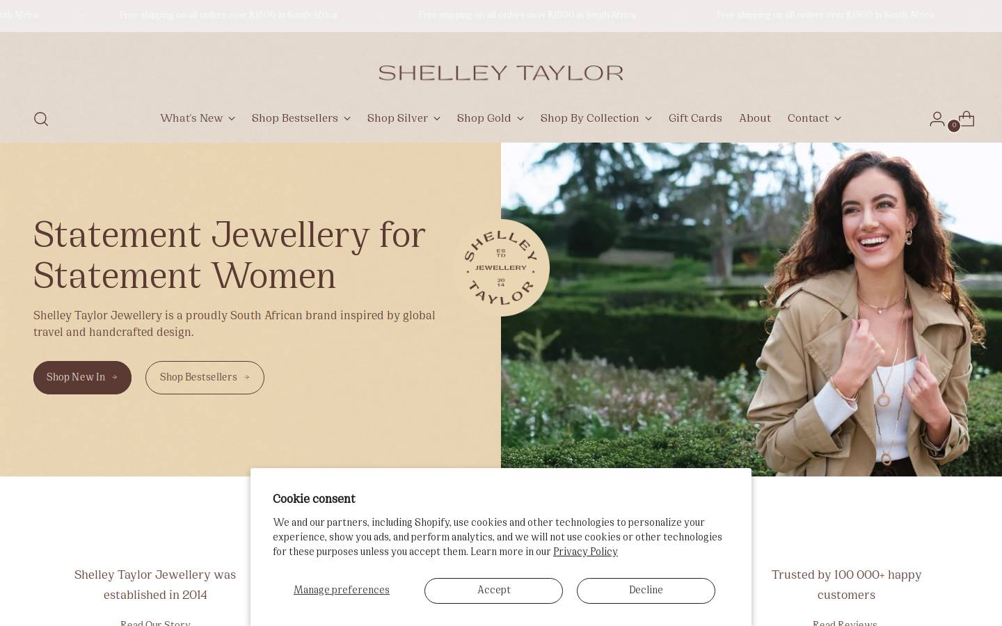 shelleytaylor.co.za homepage screenshot