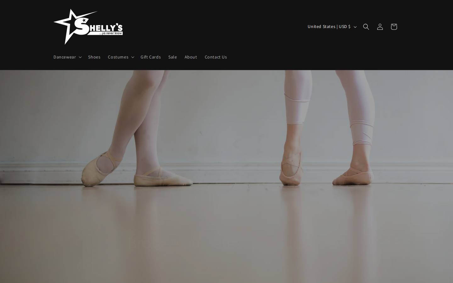 shellysdanceandcostume.com homepage screenshot