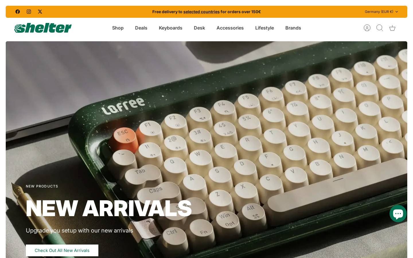 Shelter homepage screenshot