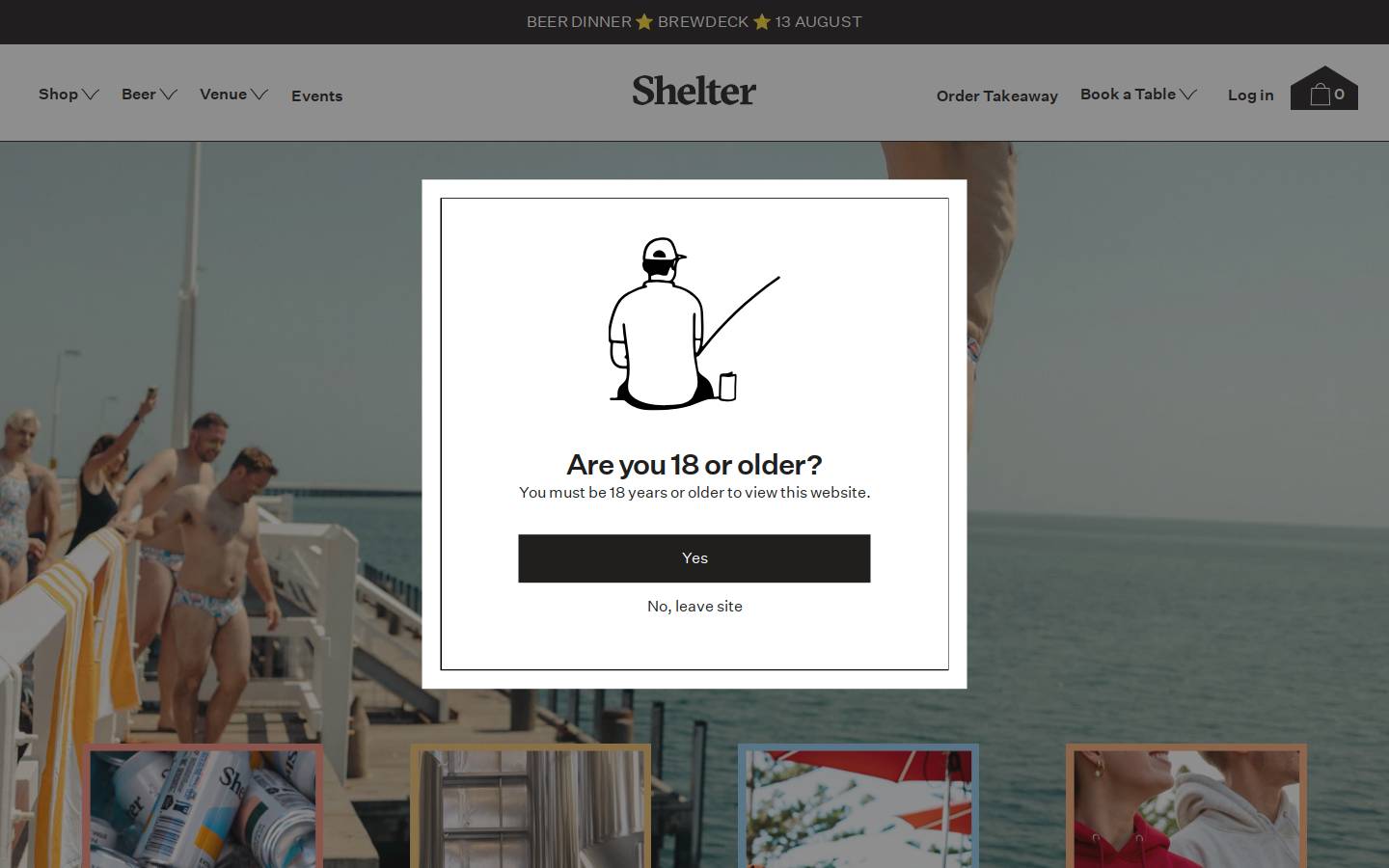 shelterbrewing.com.au homepage screenshot