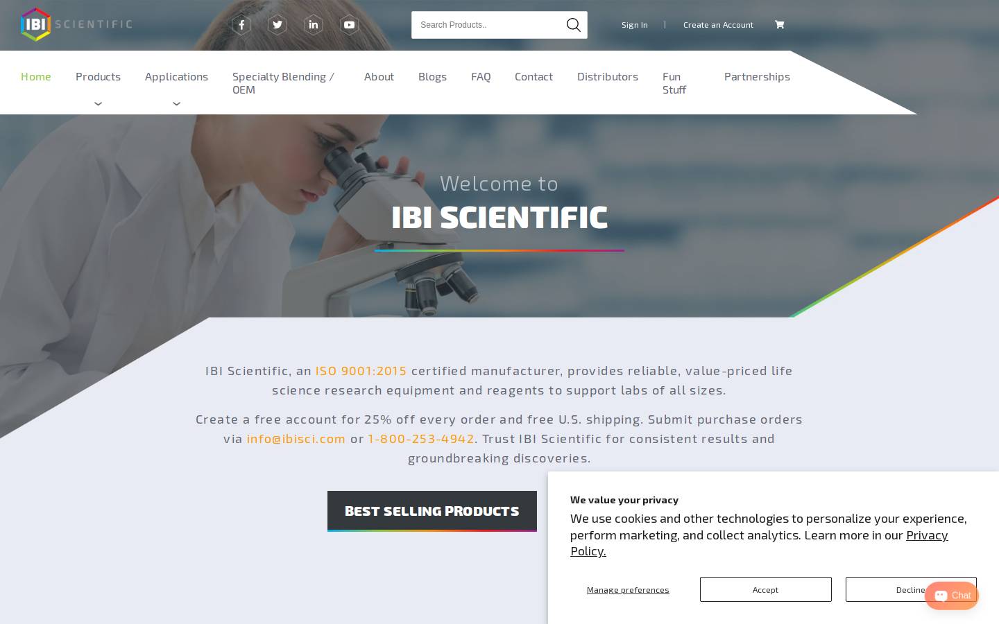 sheltonscientific.com homepage screenshot