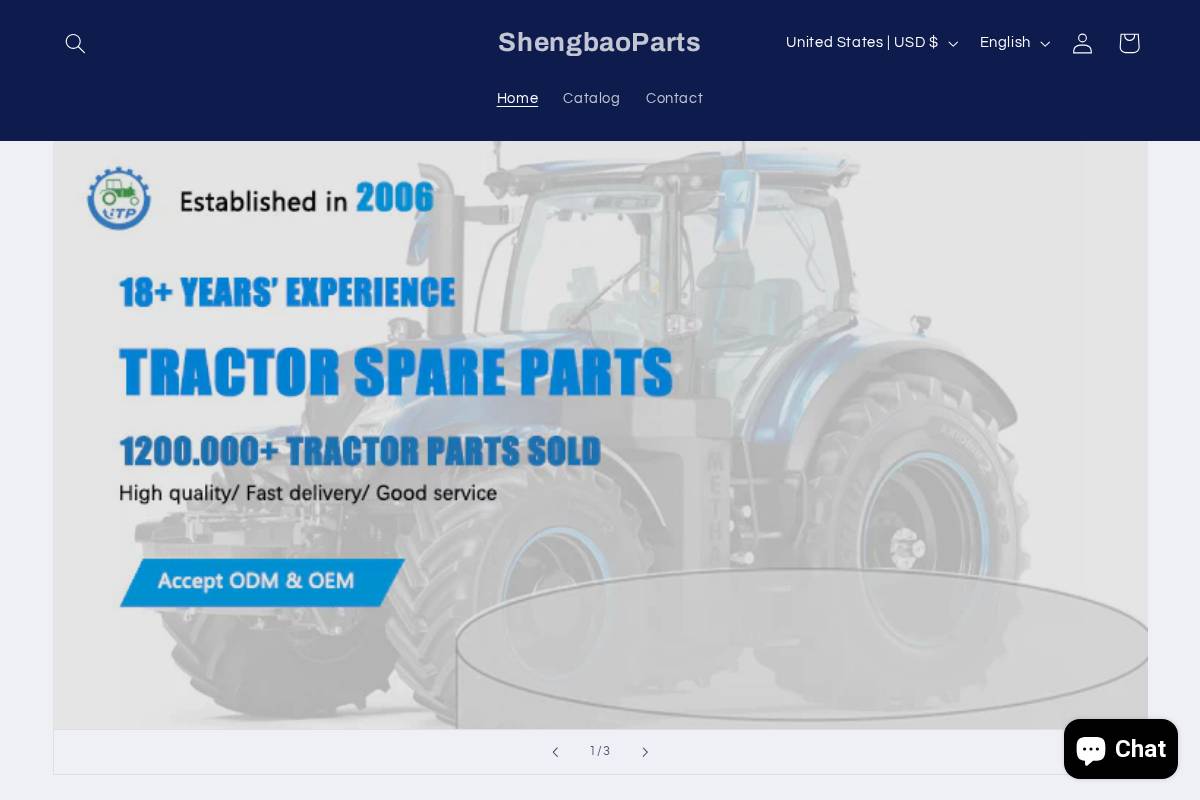 shengbaoparts.com homepage screenshot