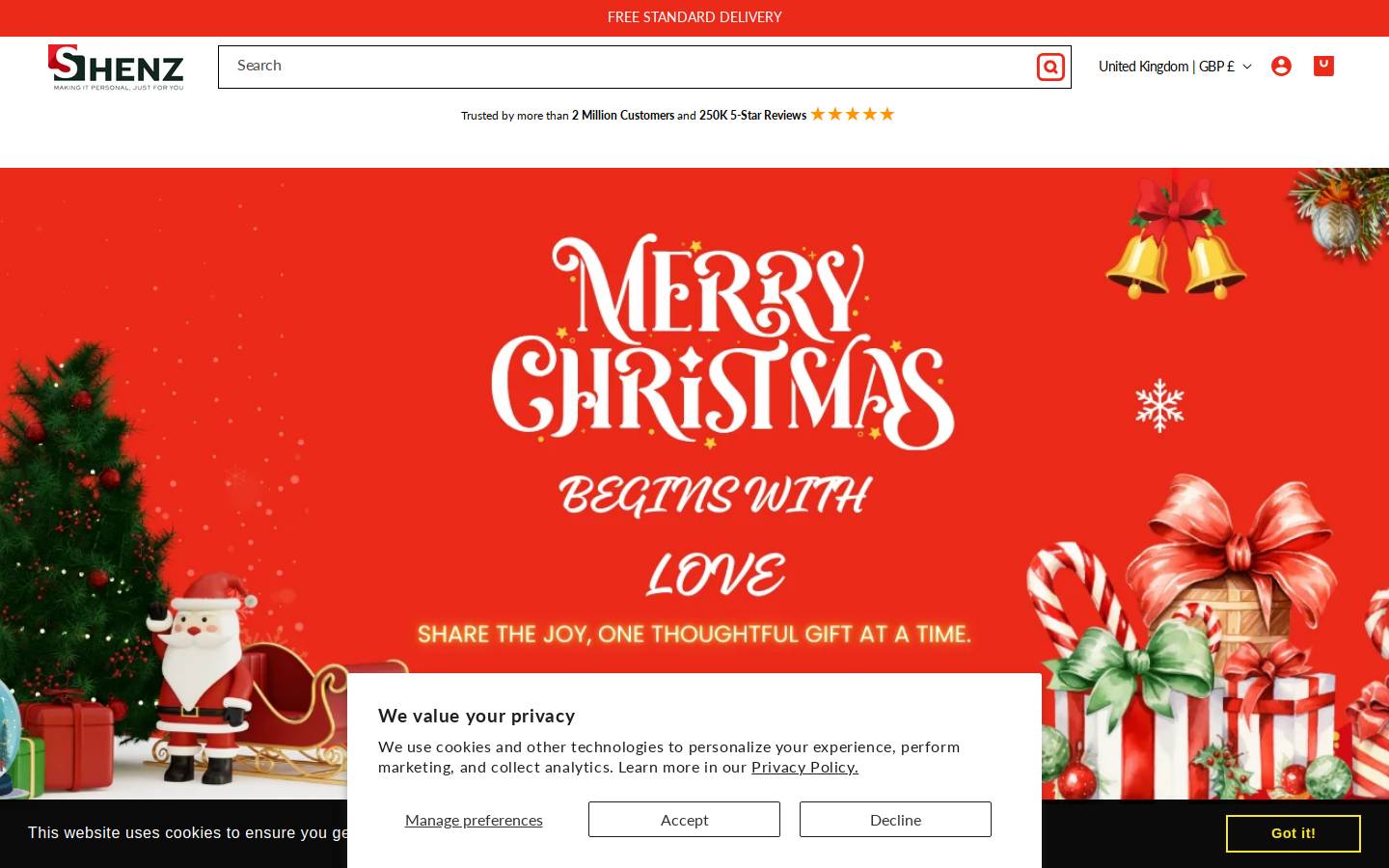 shenz.co.uk homepage screenshot