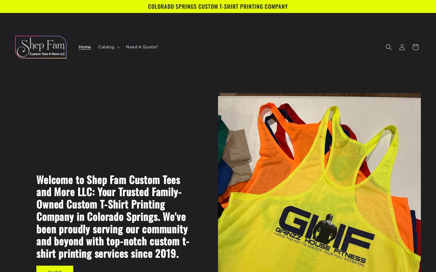 shepfamtees.com homepage screenshot