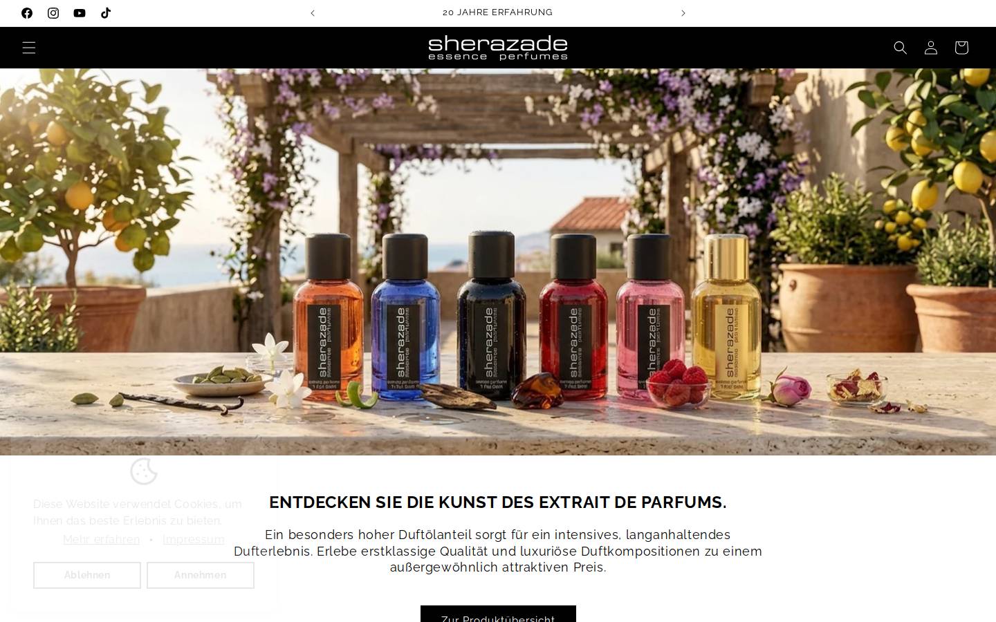 sherazade.de homepage screenshot