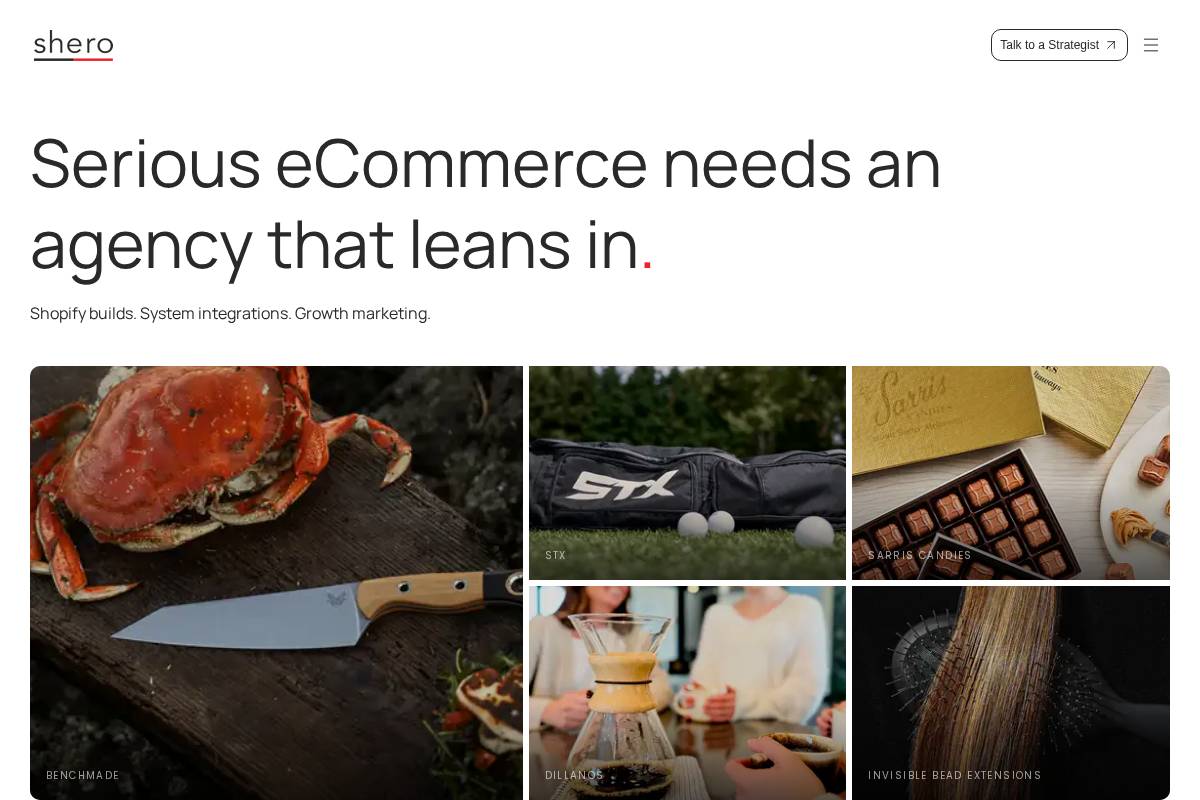 Shero Commerce homepage screenshot
