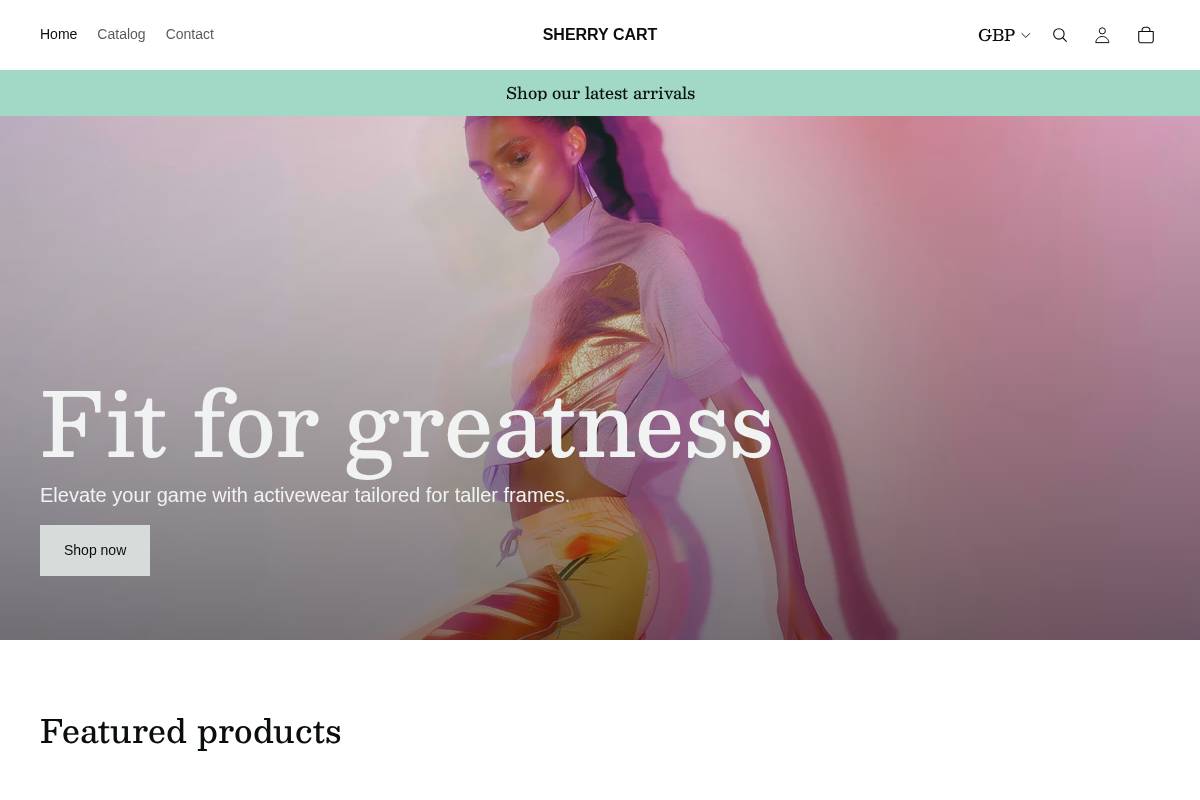 sherrycart.store homepage screenshot