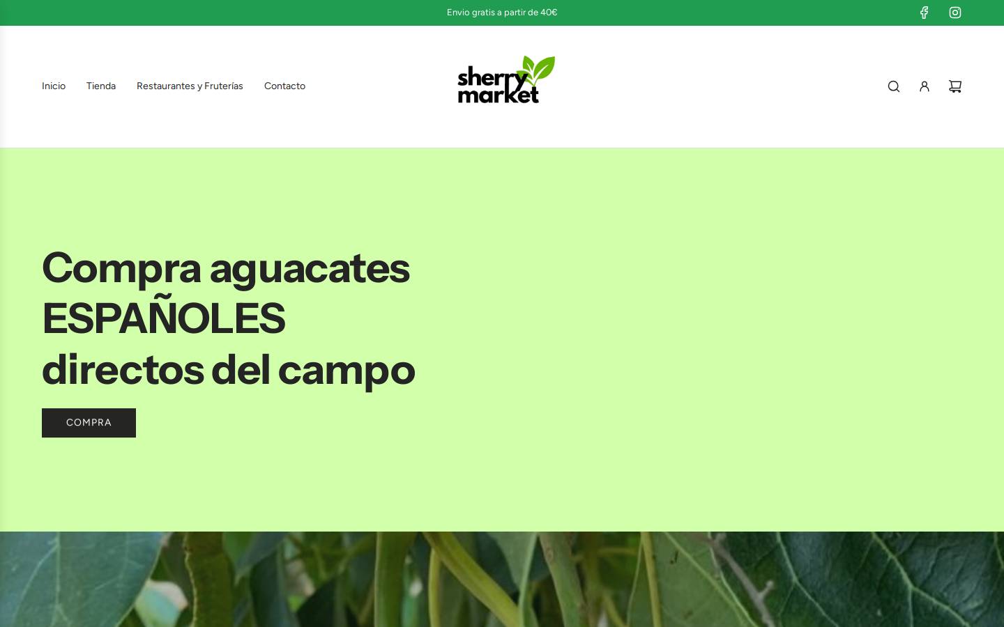 sherrymarket.com homepage screenshot