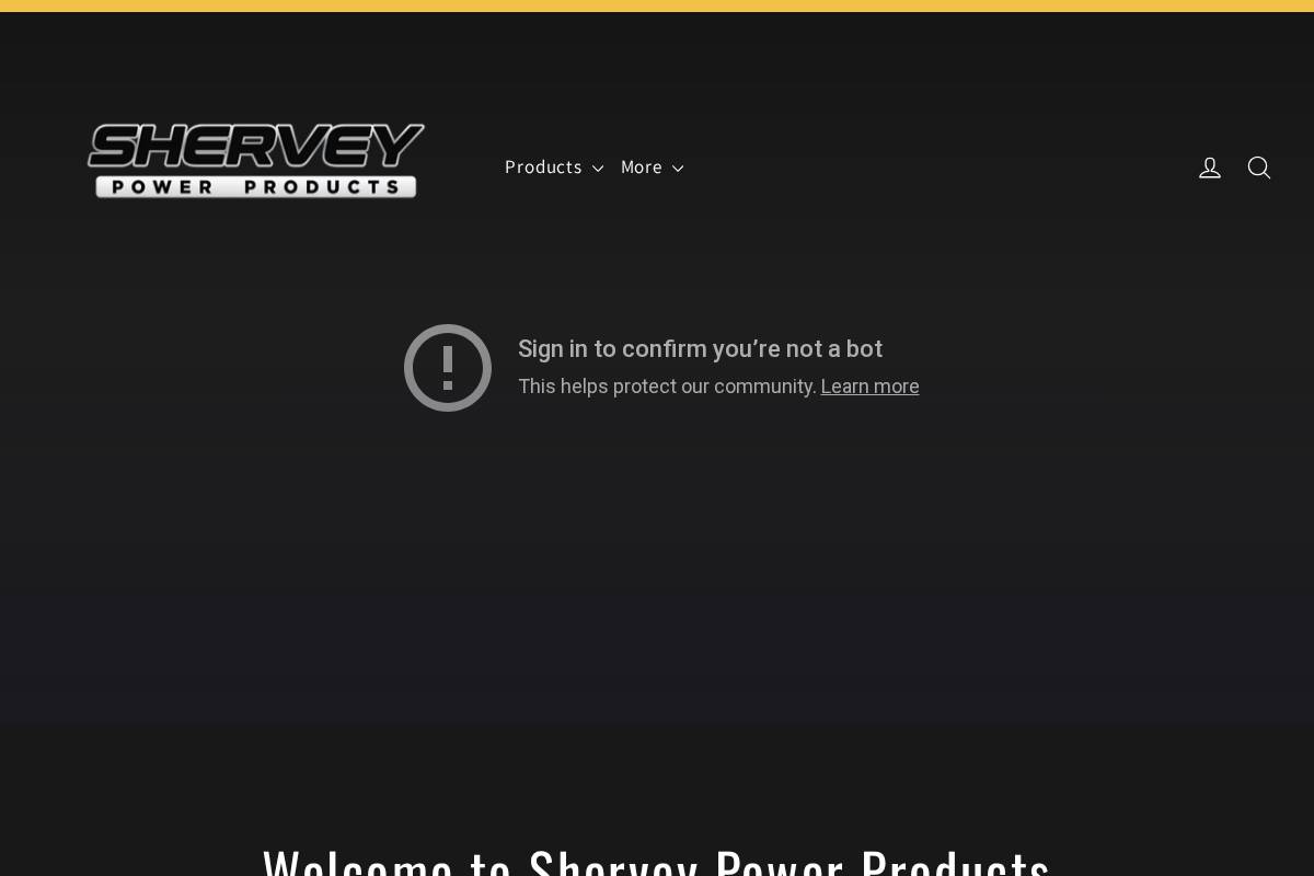 sherveypowerproducts.com homepage screenshot