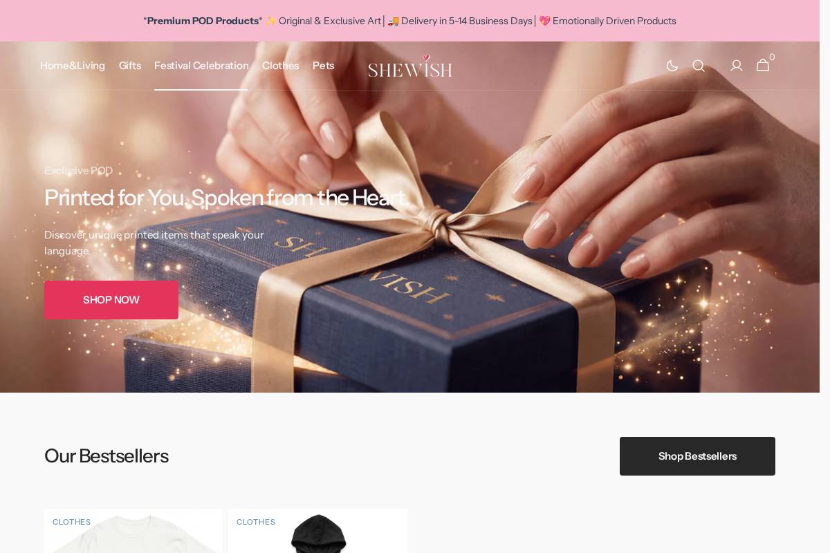 Shewish homepage screenshot