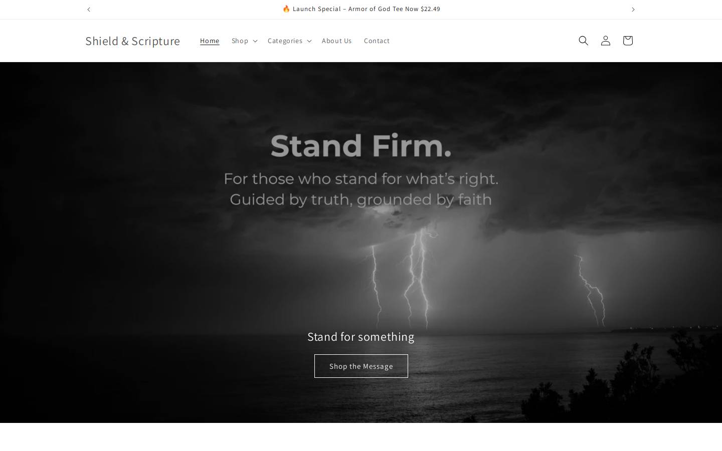 shieldandscriptureco.com homepage screenshot