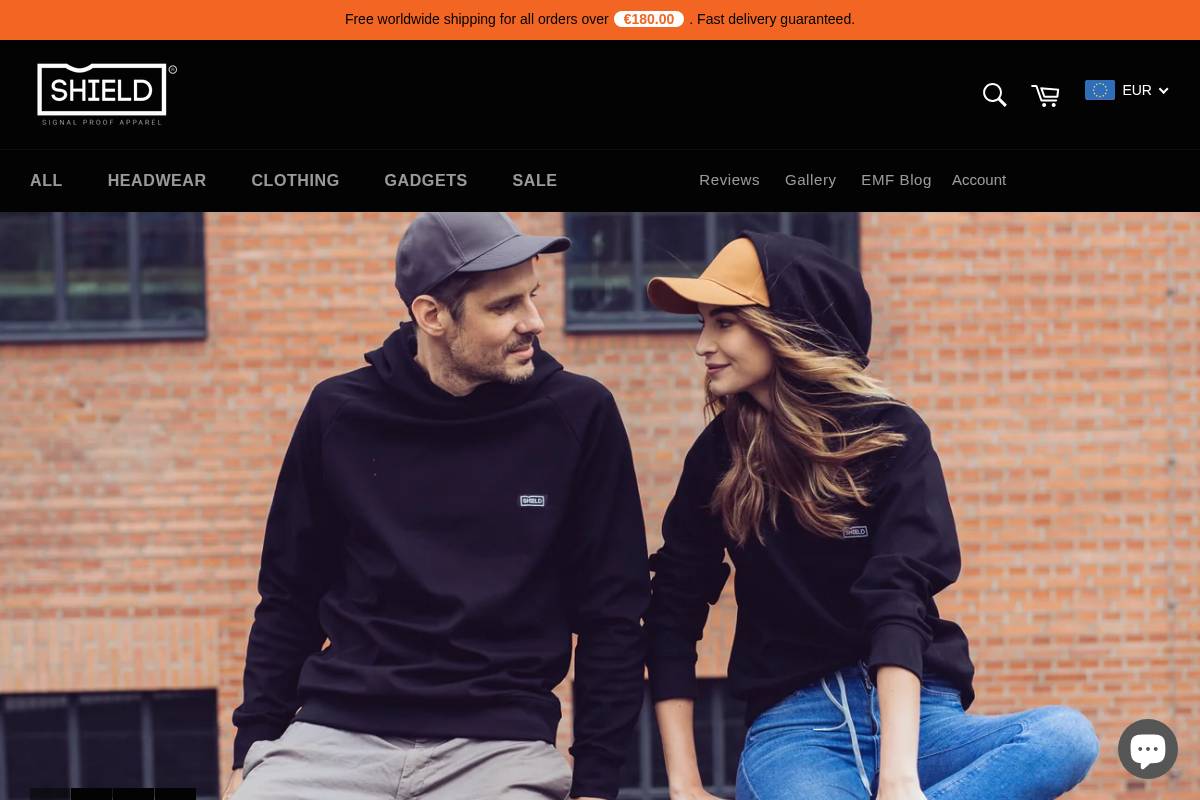 shieldapparels.com homepage screenshot
