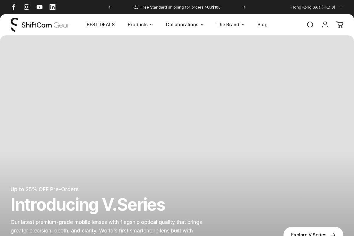 ShiftCam homepage screenshot