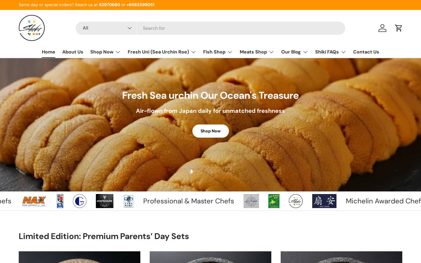 shiki.sg homepage screenshot