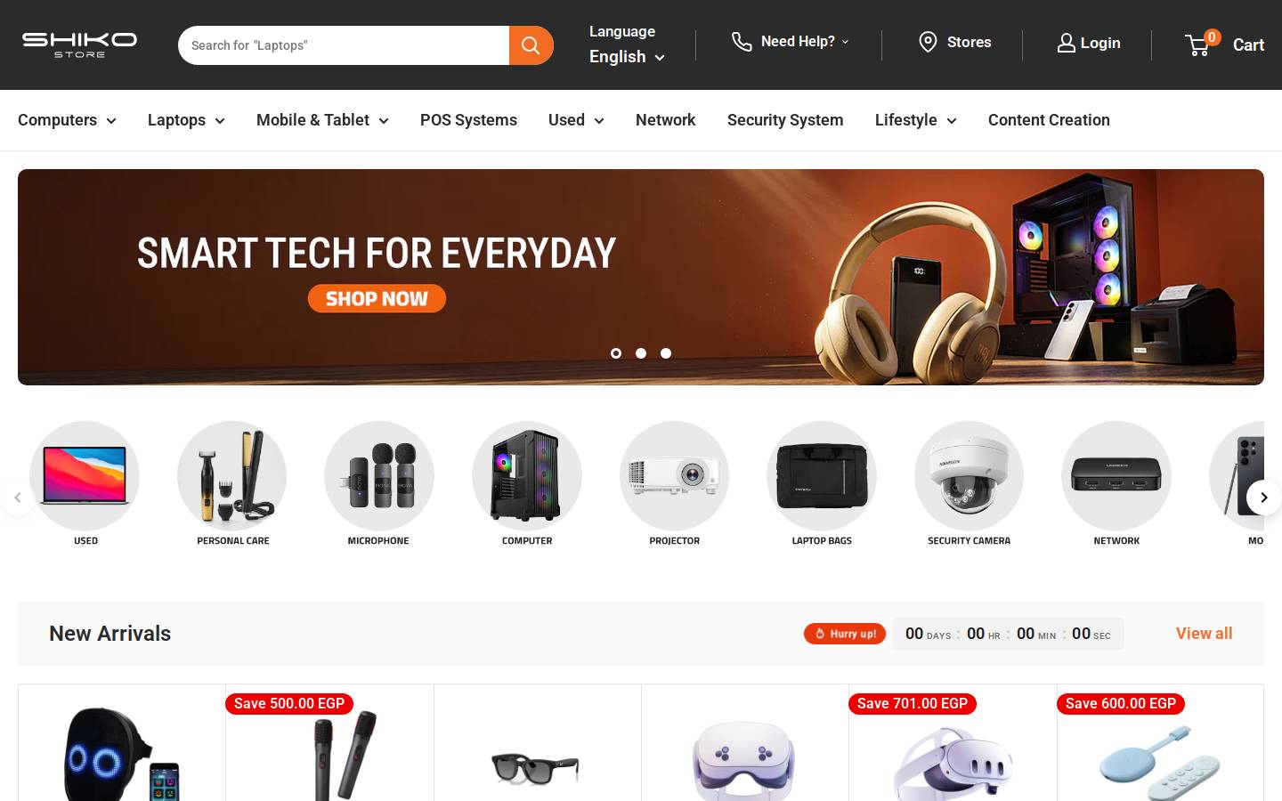shikostore.com homepage screenshot