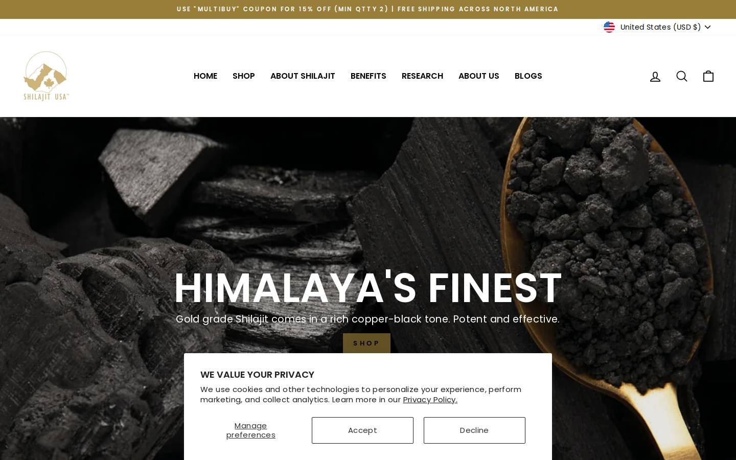 shilajitcanada.com homepage screenshot