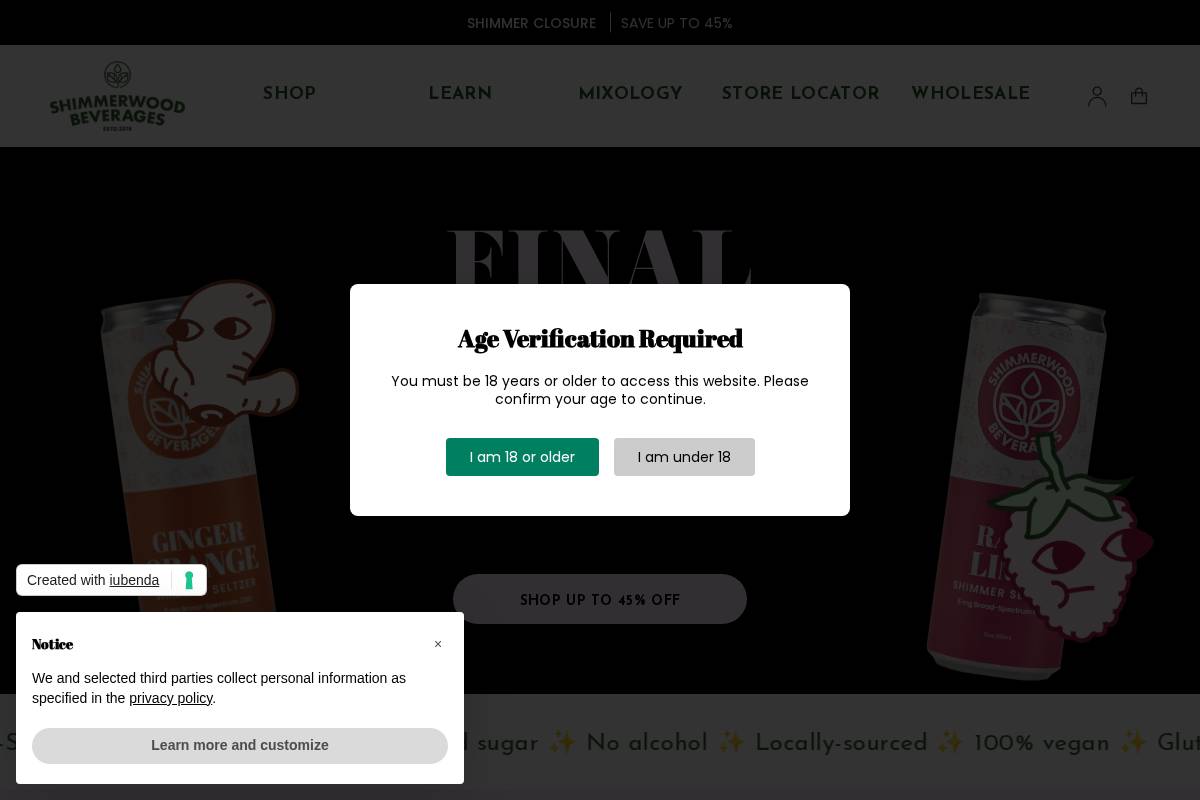 shimmerwood.com homepage screenshot
