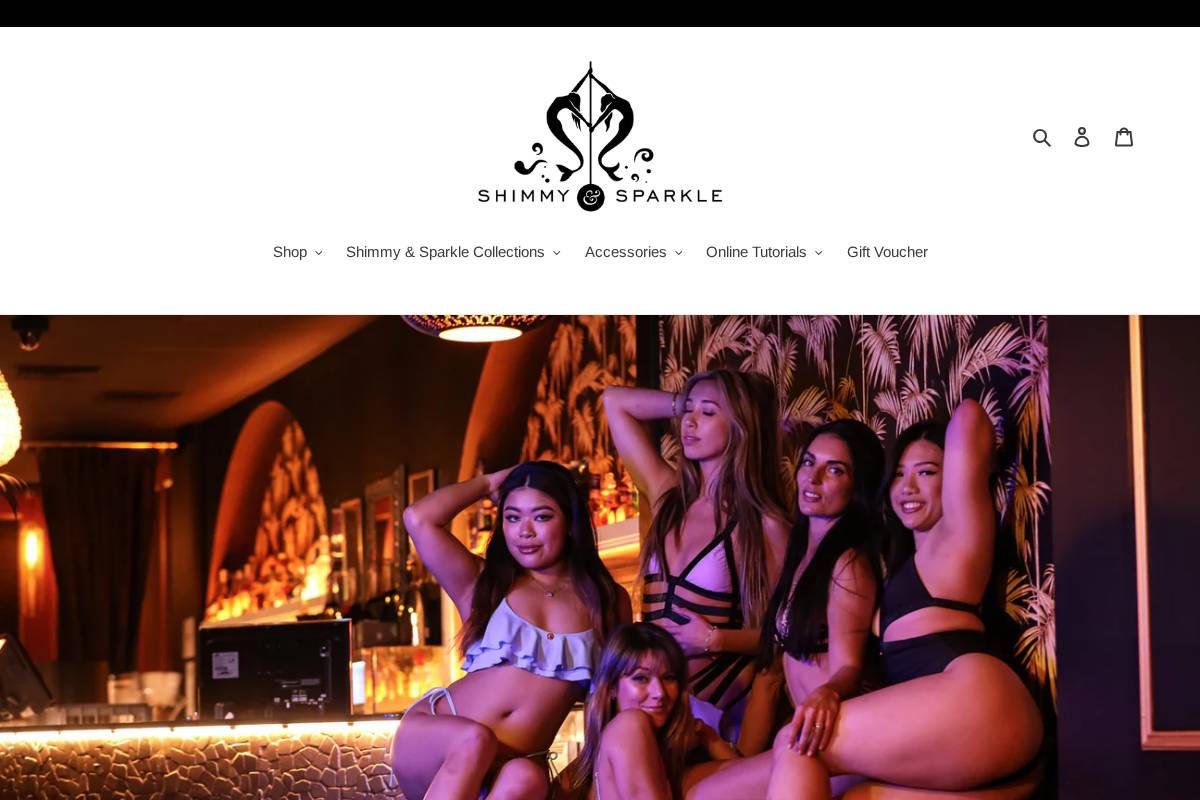 shimmyandsparkle.com homepage screenshot