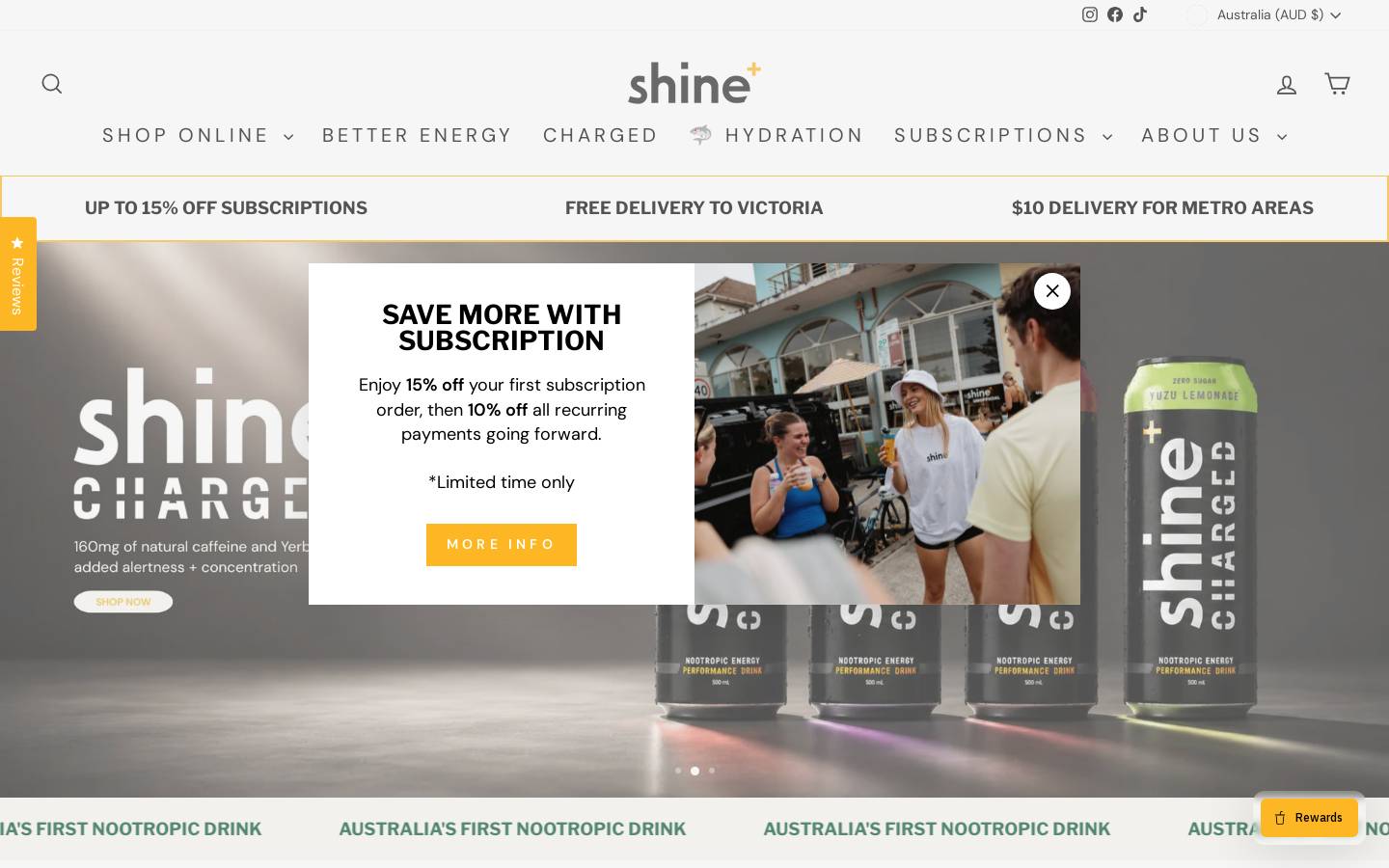 shinedrink.com.au homepage screenshot