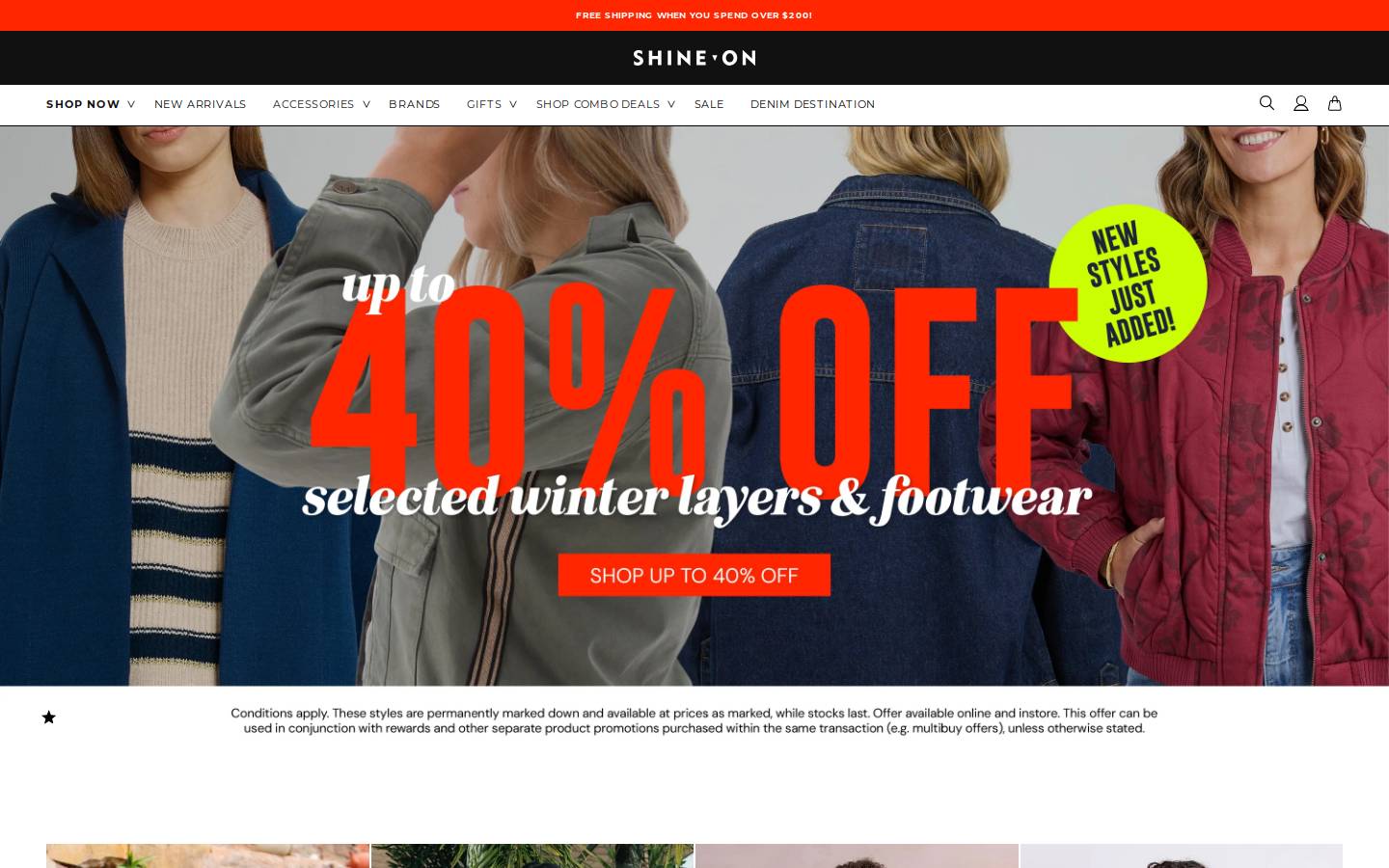 Shineon homepage screenshot