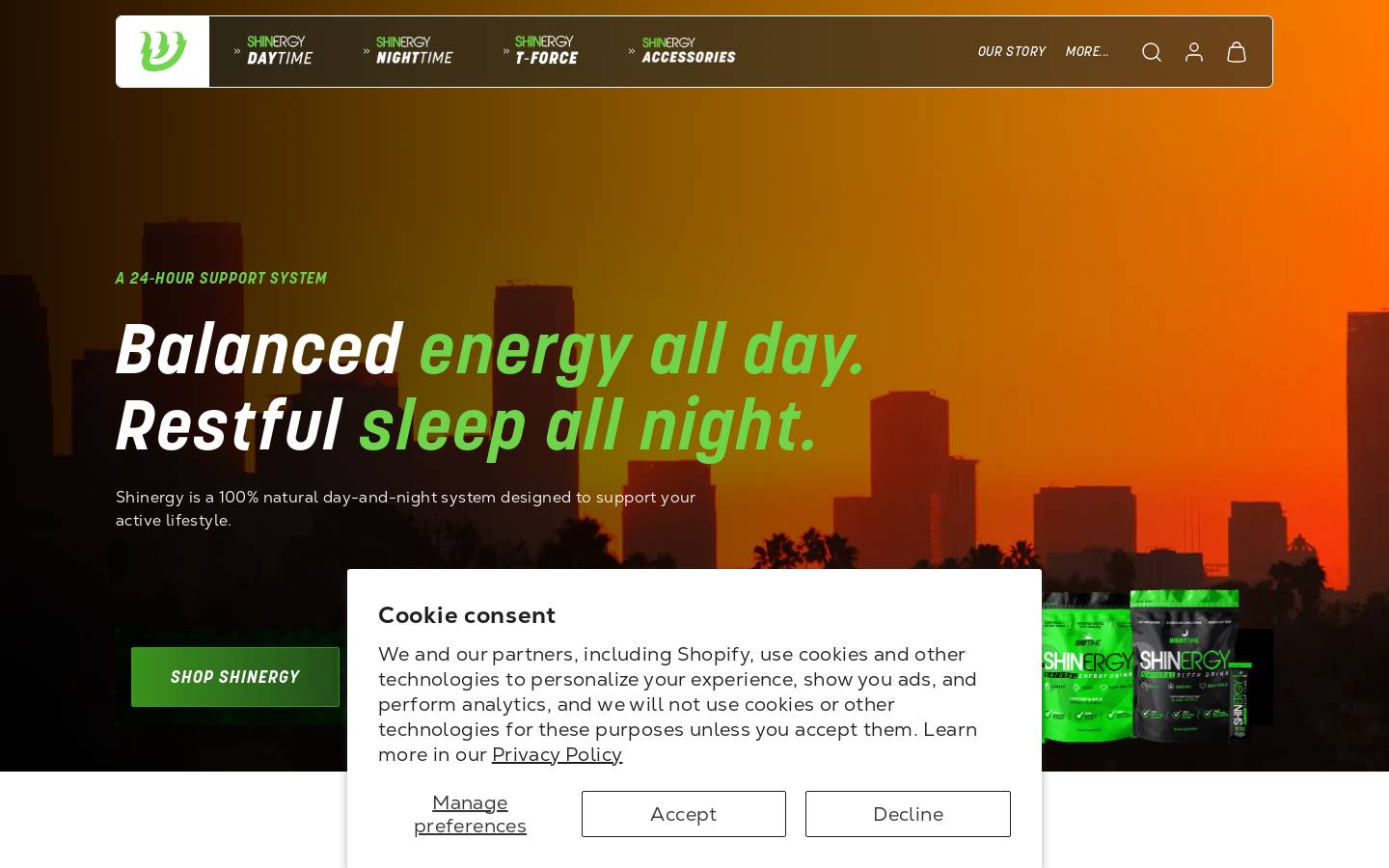 shinergylife.com homepage screenshot