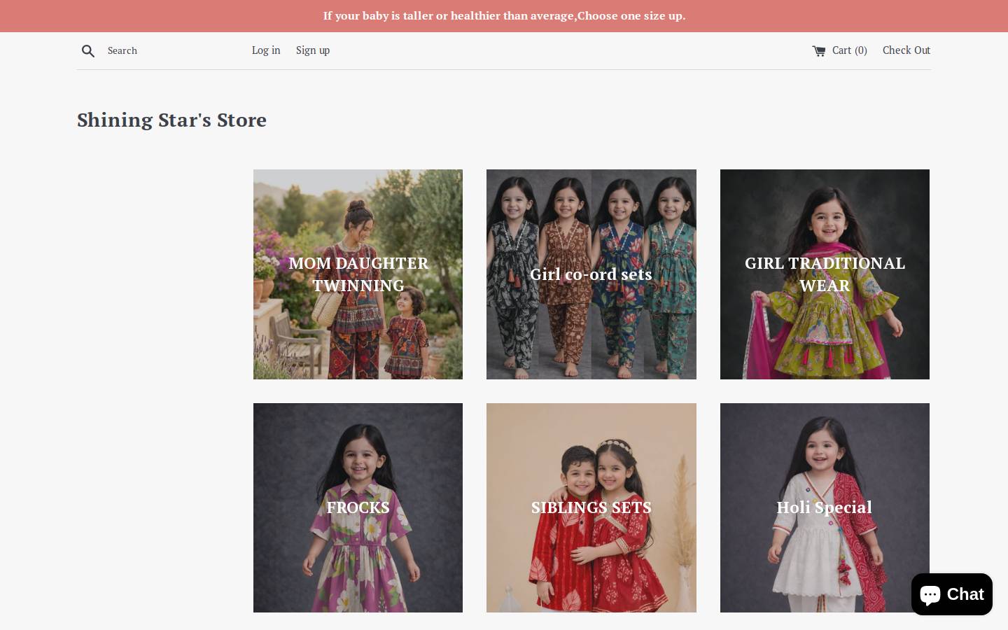shiningstarsstore.com homepage screenshot