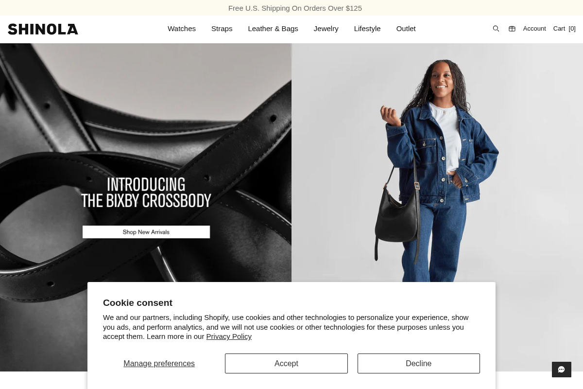 Shinola homepage screenshot